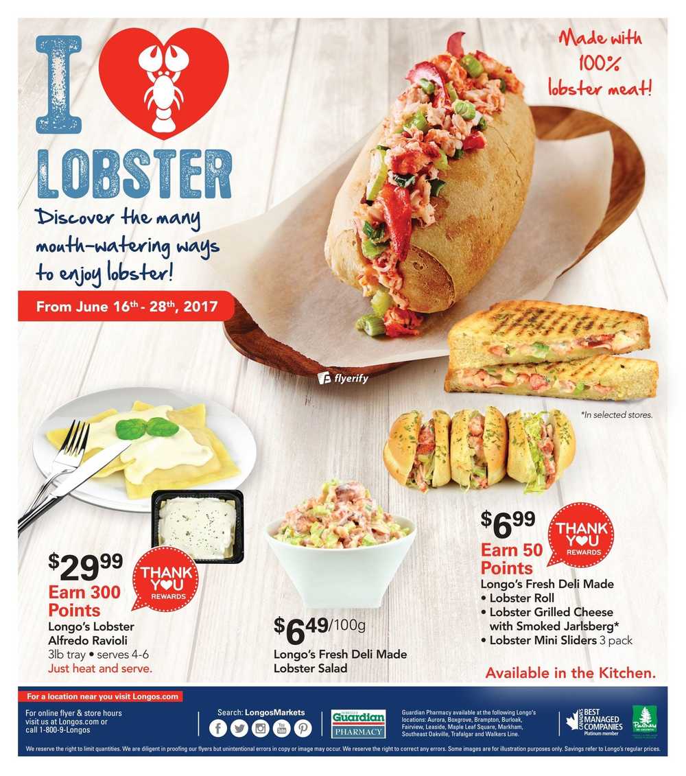 Longo's Lobster Fest 2Days Flyer June 16 & 17 Canada