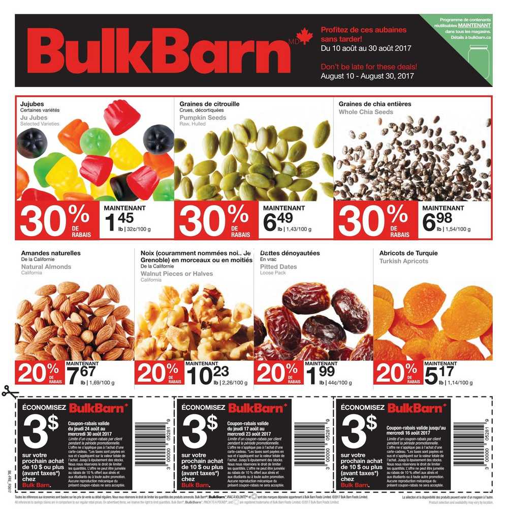 Bulk Barn Qc Flyer August 10 To 30 Canada