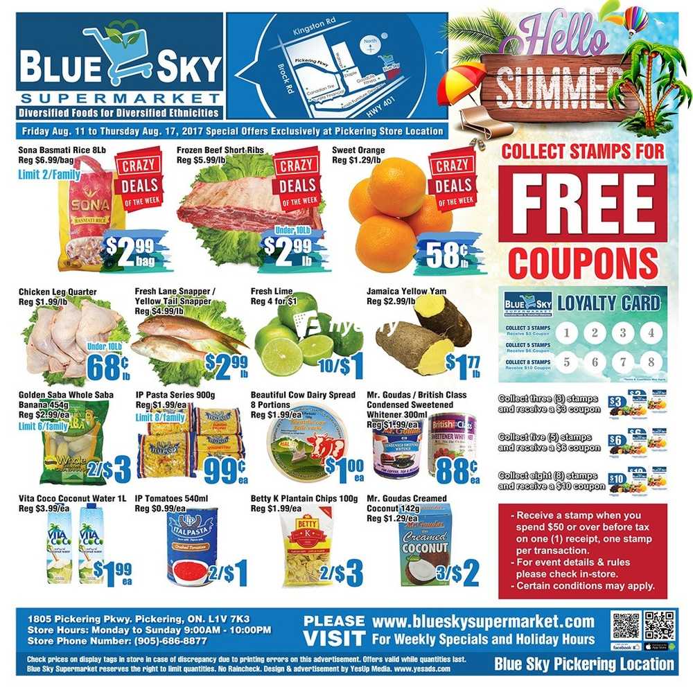 Blue sky supermarket pickering flyer august 11 to 17 canada