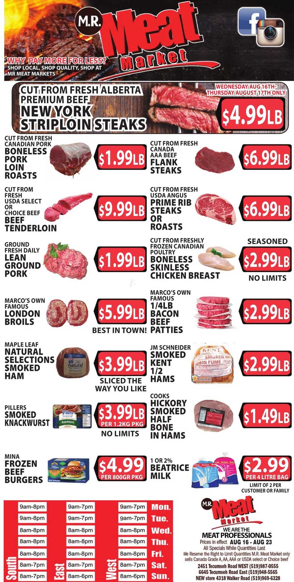 M.R. Meat Market Flyer August 16 to 23 Canada