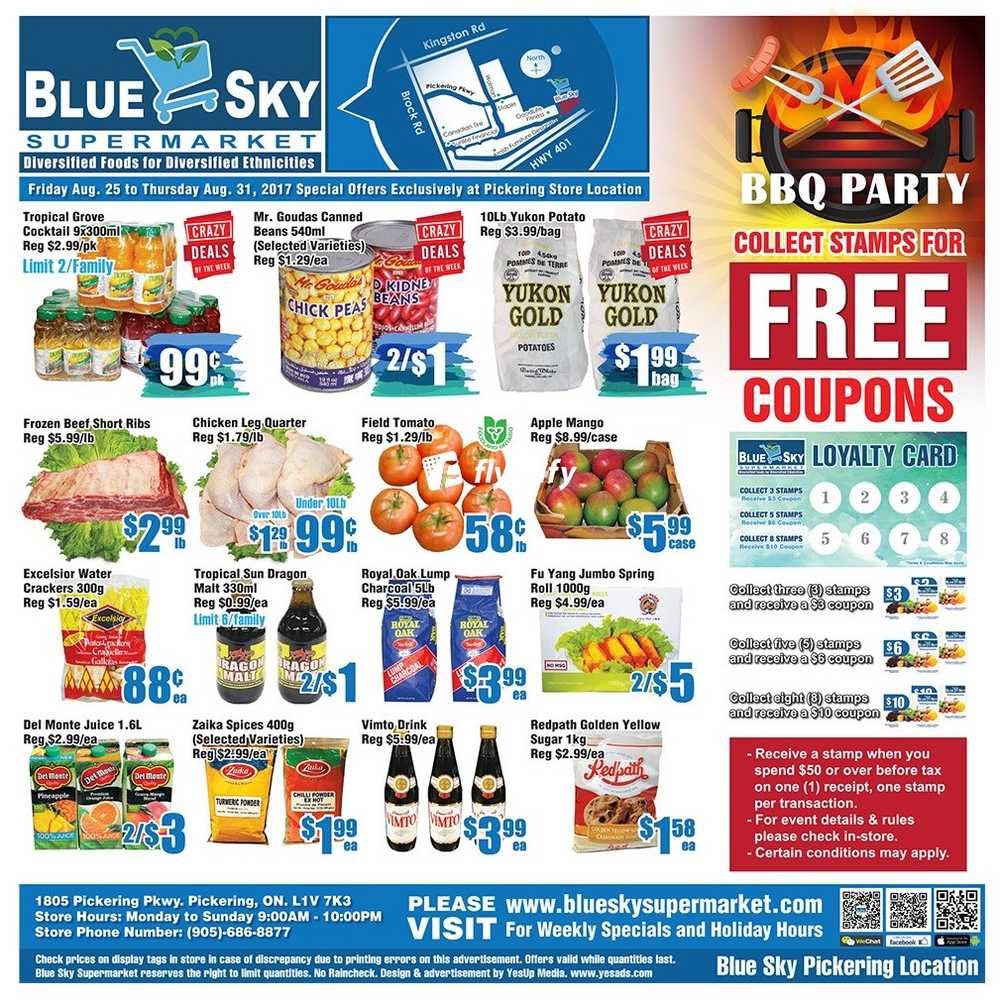 Blue sky supermarket pickering flyer august 25 to 31 canada