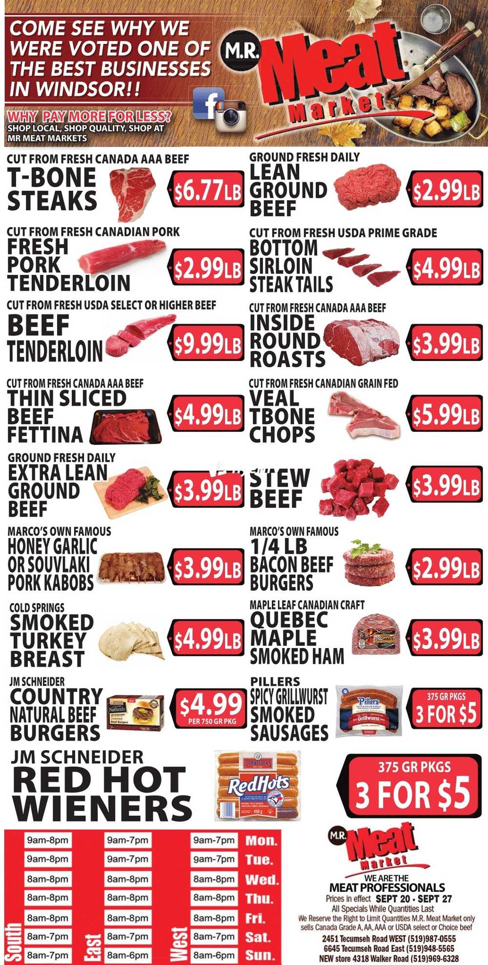 M.R. Meat Market Flyer September 20 to 26 Canada