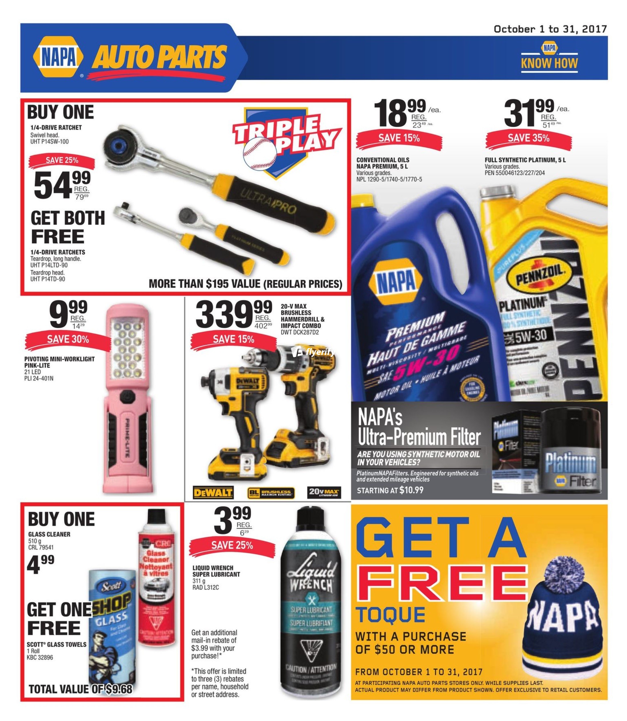 NAPA Auto Parts Flyer October 1 to 31 Canada