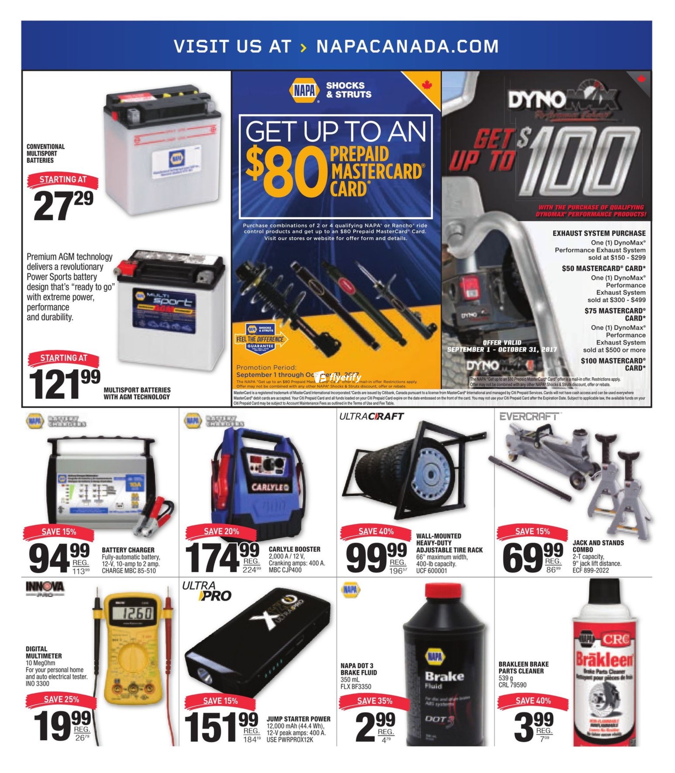 NAPA Auto Parts Flyer October 1 to 31 Canada