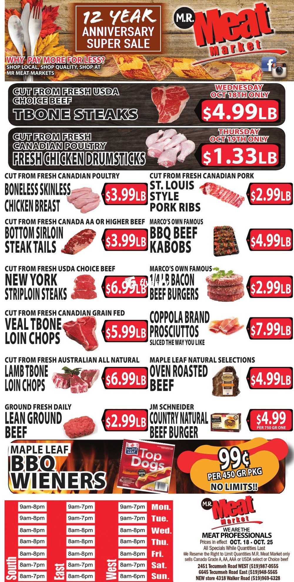 M.R. Meat Market Flyer October 18 to 25 Canada