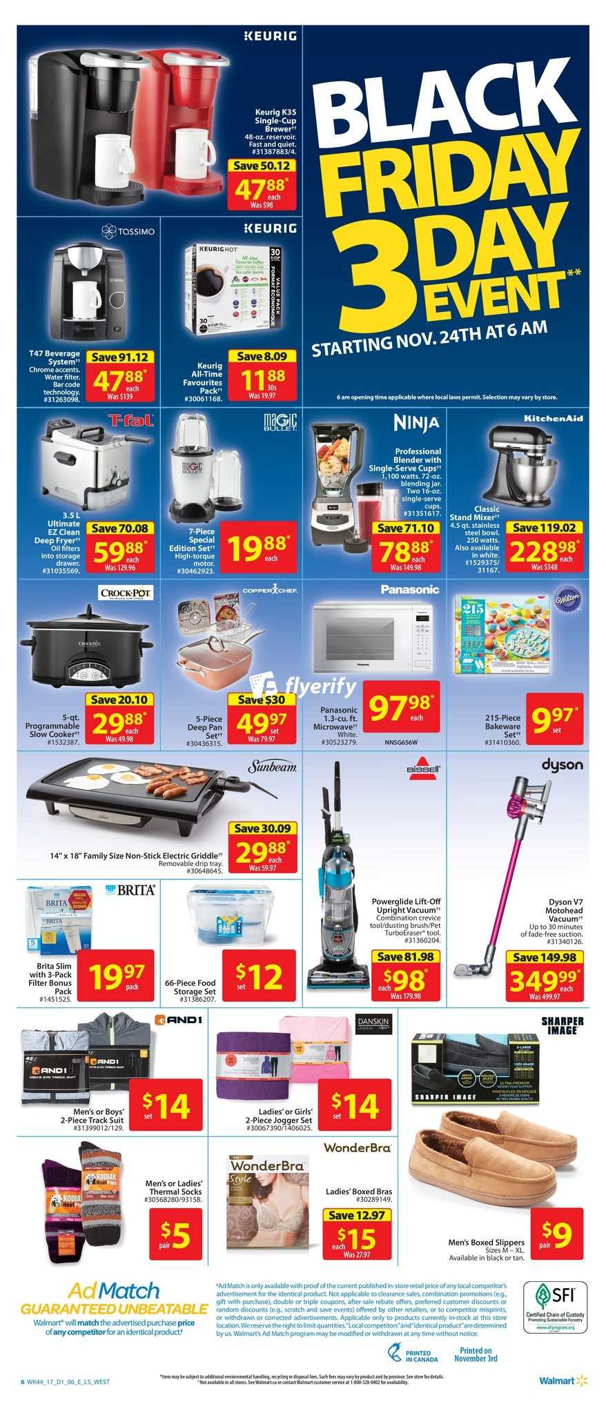 Walmart Canada Black Friday 3Day Event Flyer November 24 to 26, 2017