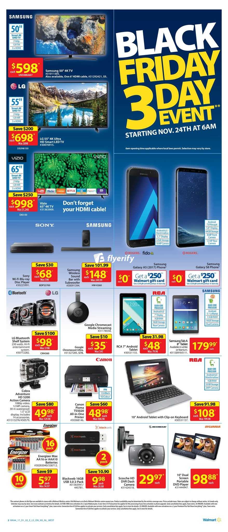 Walmart Canada Black Friday 3Day Event Flyer November 24 to 26, 2017