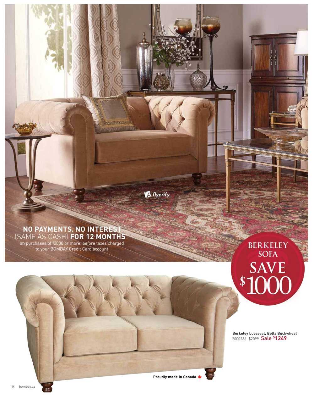 Bombay Big Furniture Sale Catalogue January 16 to March 31 Canada