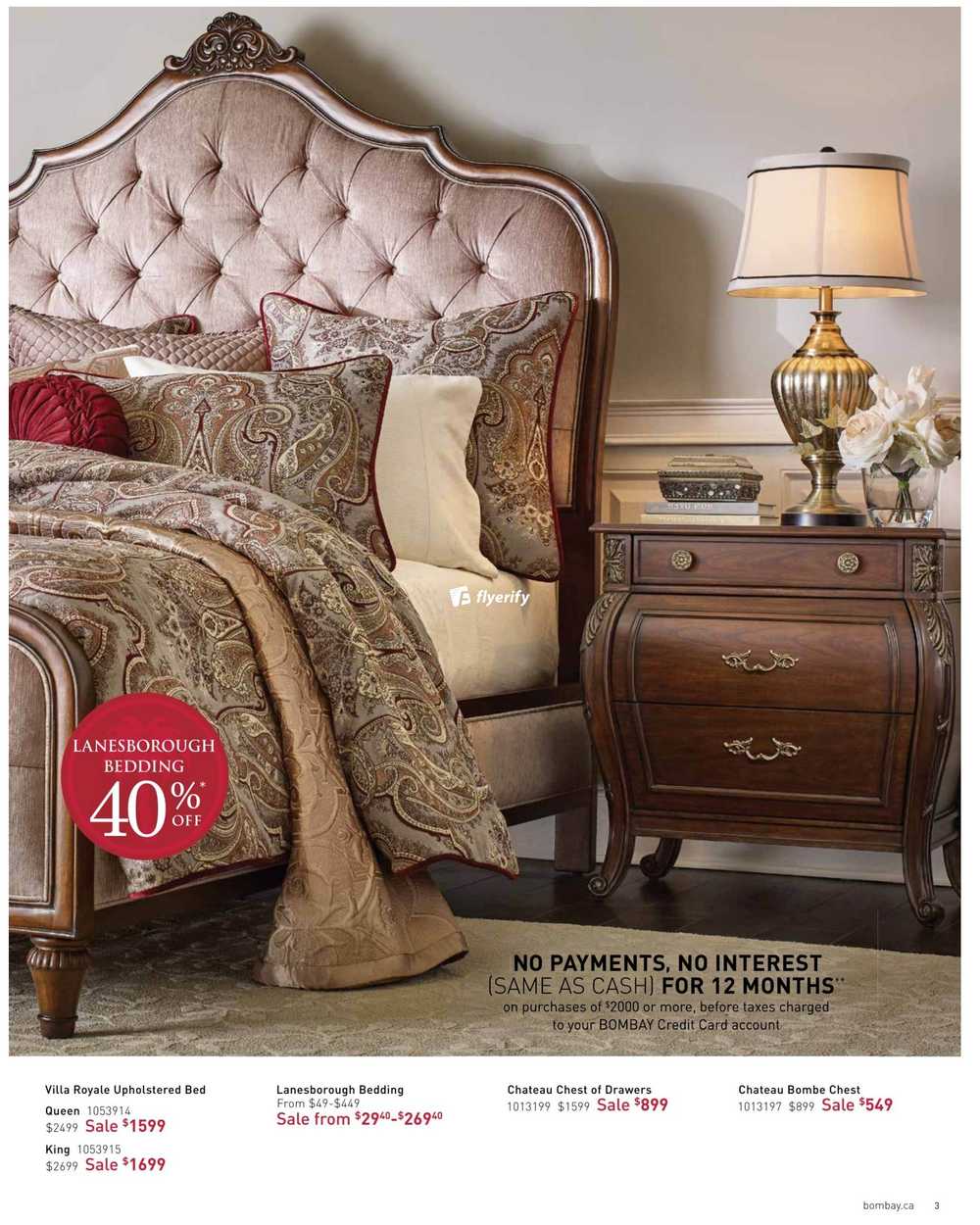 Bombay Big Furniture Sale Catalogue January 16 to March 31 Canada