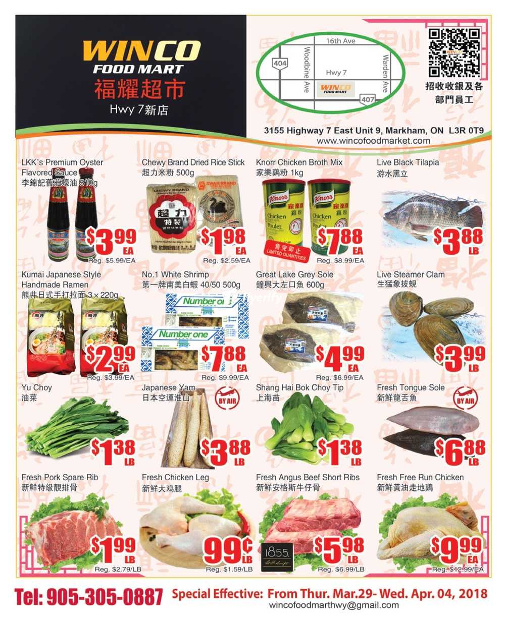 WinCo Food Mart (HWY 7) Flyer March 29 to April 4 Canada