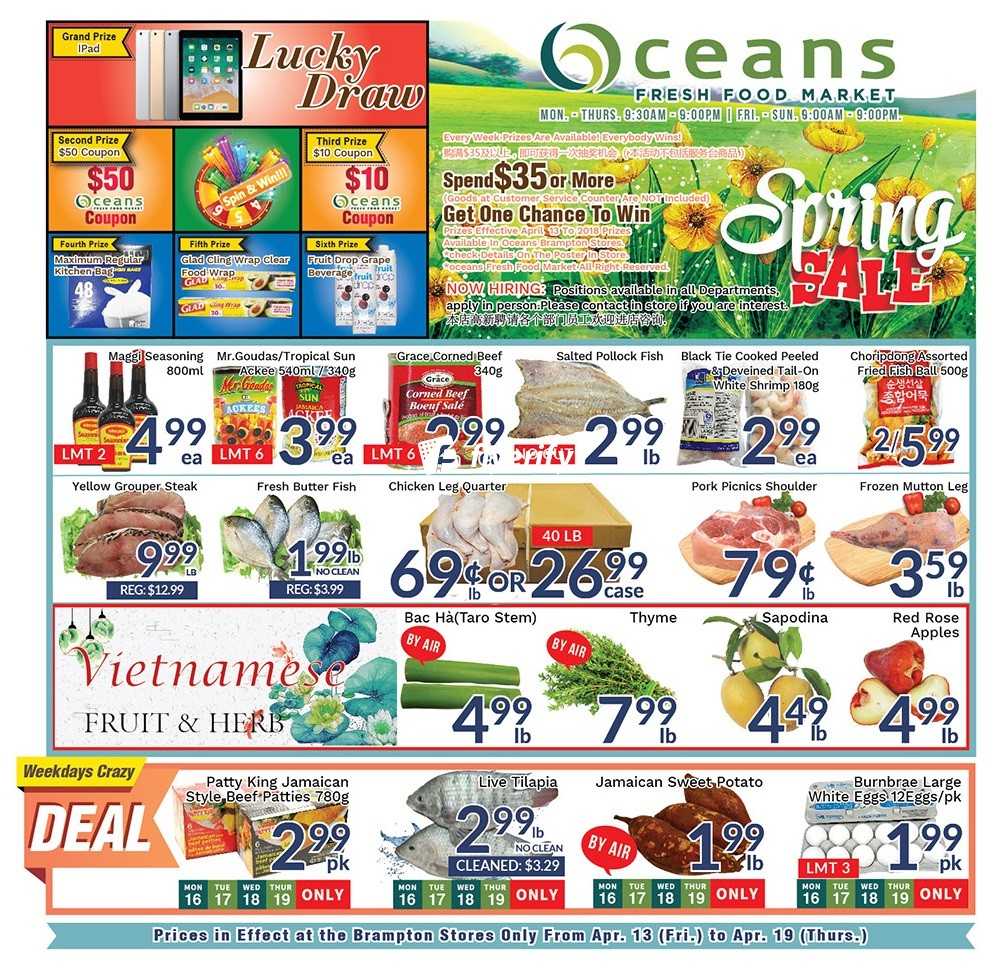 Oceans Fresh Food Market (Brampton) Flyer April 13 to 19 Canada