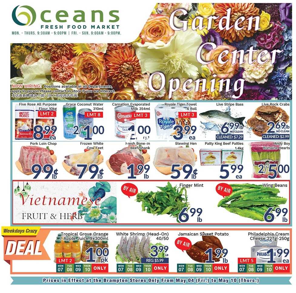 Oceans Fresh Food Market (Brampton) Flyer May 4 to 10 Canada