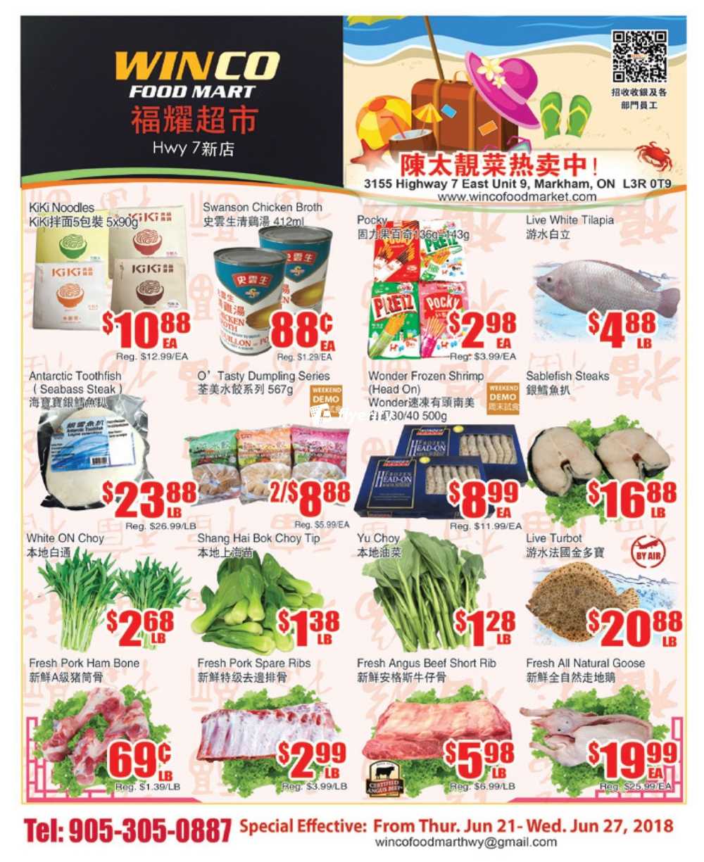 WinCo Food Mart (HWY 7) Flyer June 21 to 27 Canada