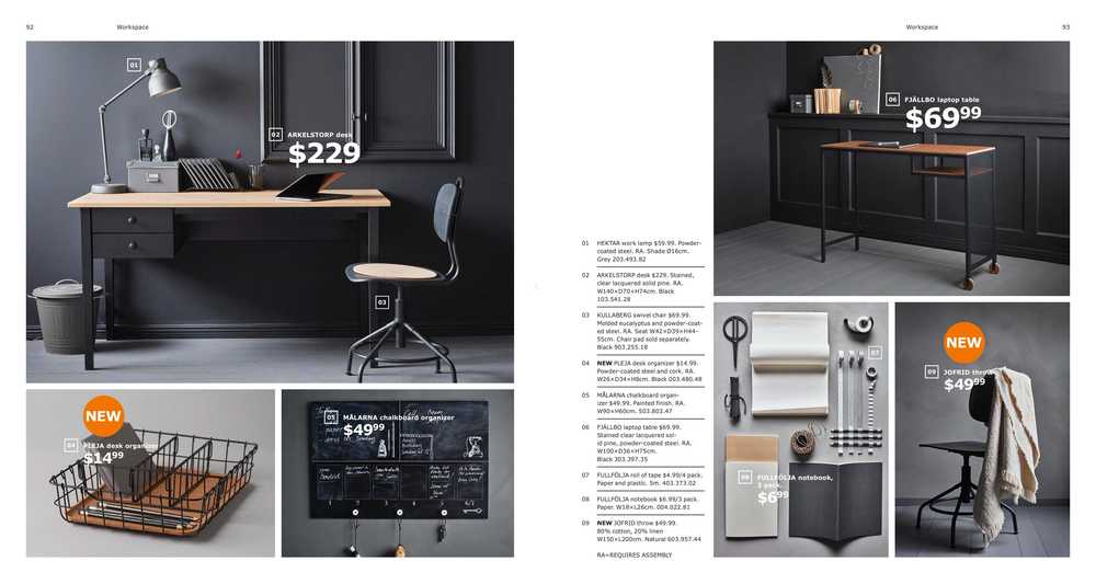 Jual Ikea Malarna Papan Perencana 90x60 Cm Hitam Blanja Com